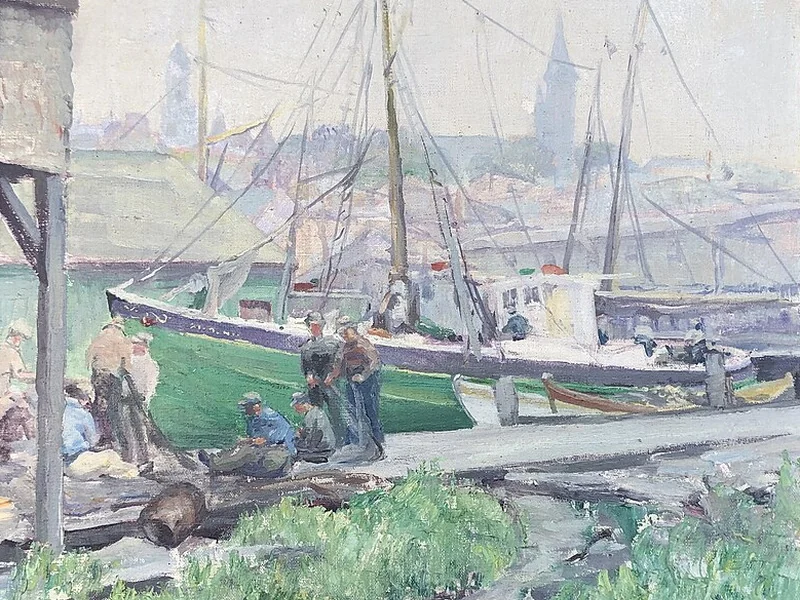 1866-Lydia Purdy Hess - Paesaggio portuale, Gloucester